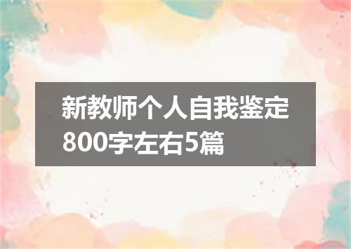 新教师个人自我鉴定800字左右5篇