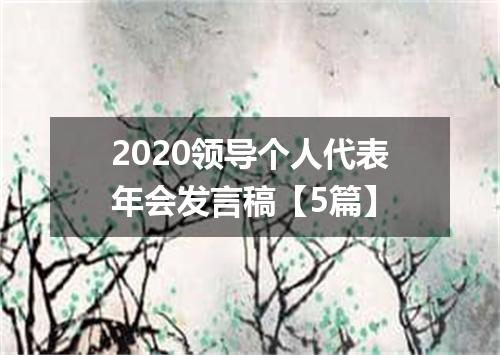 2020领导个人代表年会发言稿【5篇】