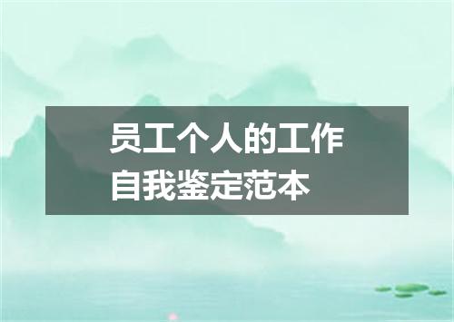 员工个人的工作自我鉴定范本