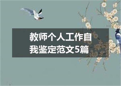 教师个人工作自我鉴定范文5篇