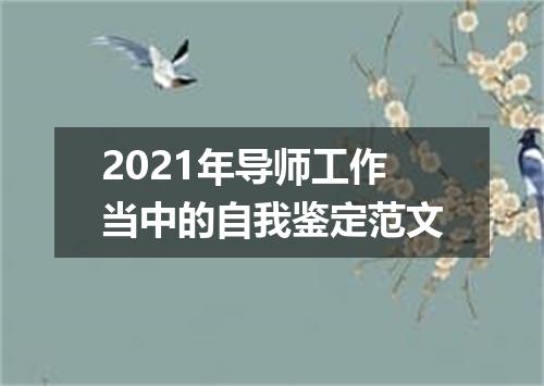 2021年导师工作当中的自我鉴定范文