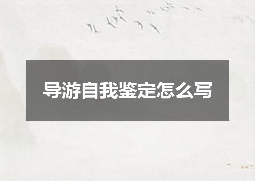导游自我鉴定怎么写