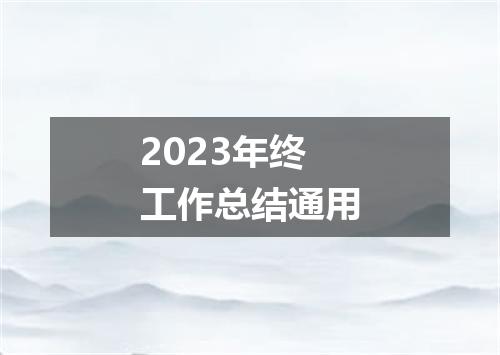 2023年终工作总结通用