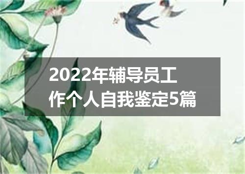2022年辅导员工作个人自我鉴定5篇