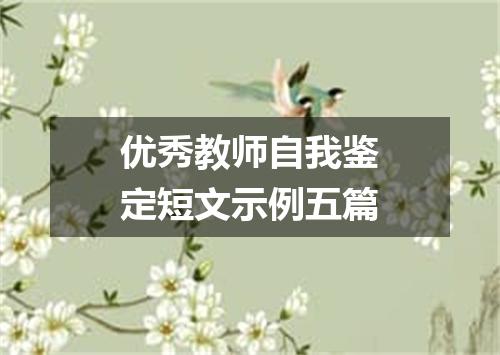 优秀教师自我鉴定短文示例五篇