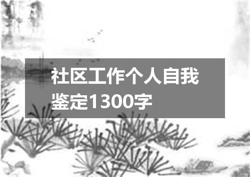 社区工作个人自我鉴定1300字