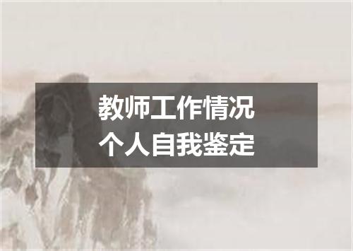 教师工作情况个人自我鉴定