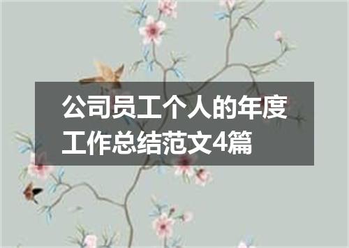 公司员工个人的年度工作总结范文4篇