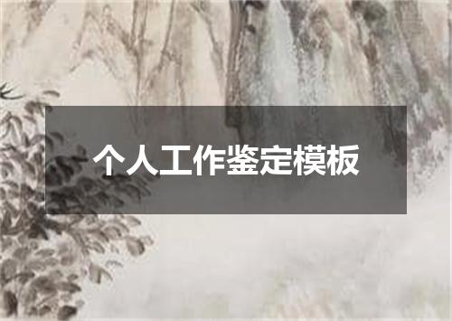 个人工作鉴定模板