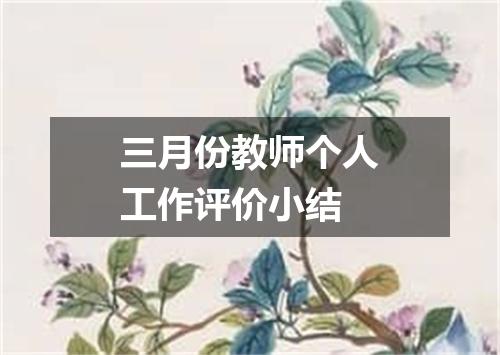 三月份教师个人工作评价小结