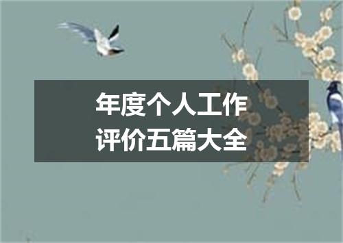 年度个人工作评价五篇大全
