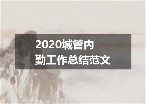 2020城管内勤工作总结范文
