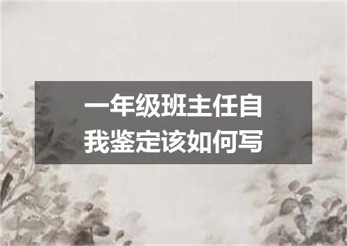 一年级班主任自我鉴定该如何写