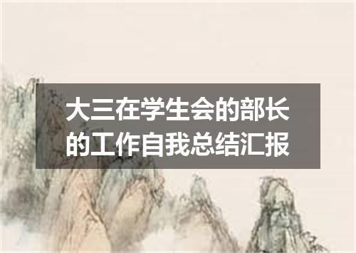 大三在学生会的部长的工作自我总结汇报