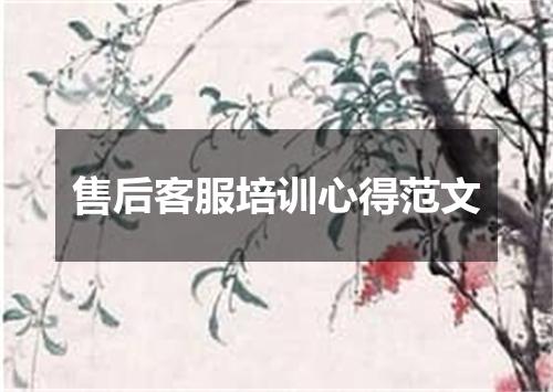 售后客服培训心得范文