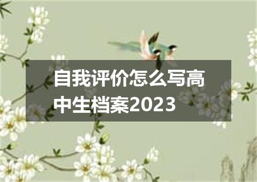 自我评价怎么写高中生档案2023