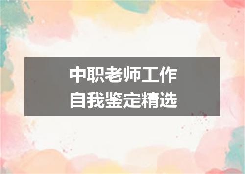 中职老师工作自我鉴定精选