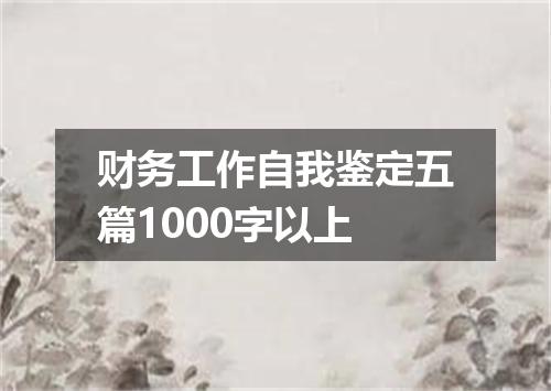 财务工作自我鉴定五篇1000字以上