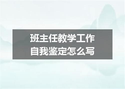 班主任教学工作自我鉴定怎么写