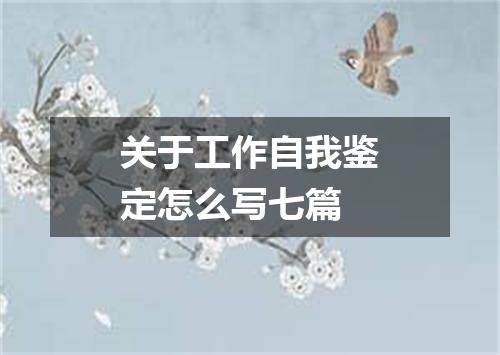 关于工作自我鉴定怎么写七篇