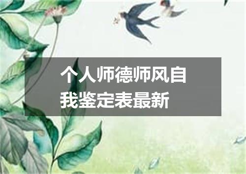 个人师德师风自我鉴定表最新