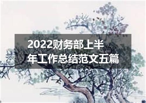 2022财务部上半年工作总结范文五篇