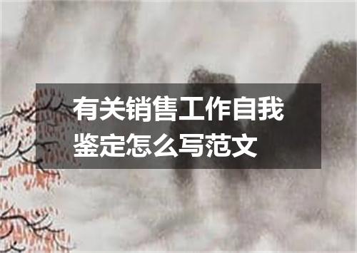 有关销售工作自我鉴定怎么写范文