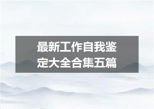最新工作自我鉴定大全合集五篇