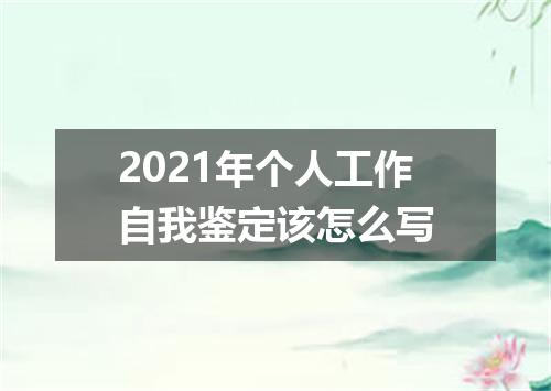 2021年个人工作自我鉴定该怎么写
