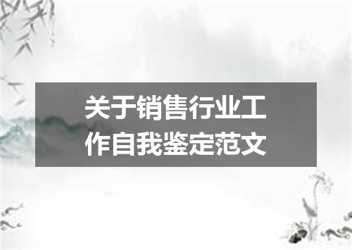 关于销售行业工作自我鉴定范文