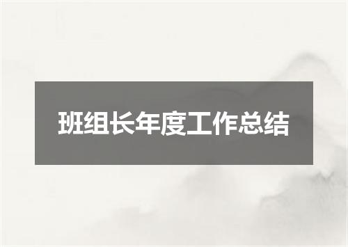 班组长年度工作总结