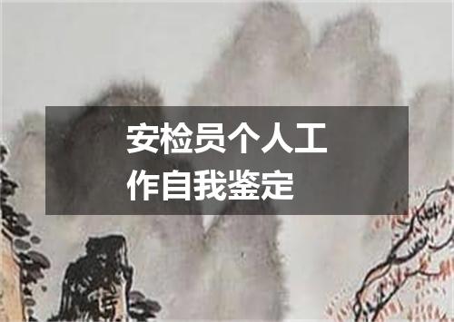 安检员个人工作自我鉴定
