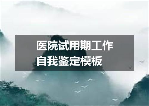 医院试用期工作自我鉴定模板
