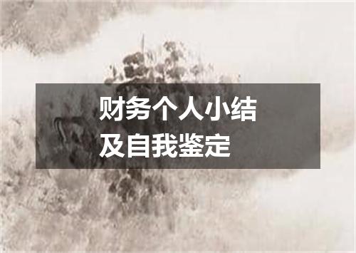 财务个人小结及自我鉴定