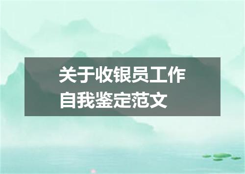 关于收银员工作自我鉴定范文