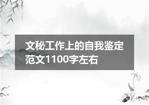 文秘工作上的自我鉴定范文1100字左右