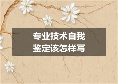 专业技术自我鉴定该怎样写