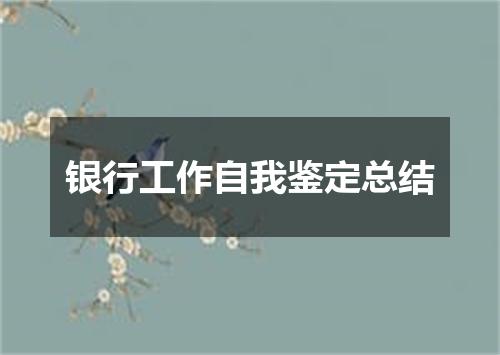 银行工作自我鉴定总结