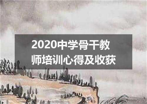 2020中学骨干教师培训心得及收获