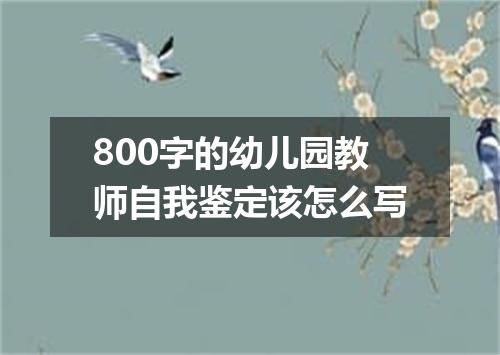 800字的幼儿园教师自我鉴定该怎么写
