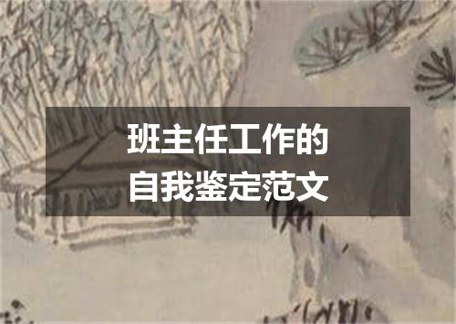 班主任工作的自我鉴定范文