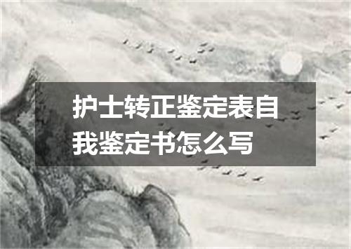 护士转正鉴定表自我鉴定书怎么写