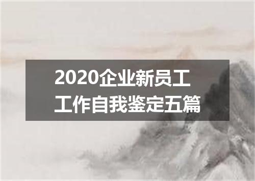 2020企业新员工工作自我鉴定五篇