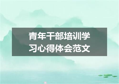 青年干部培训学习心得体会范文