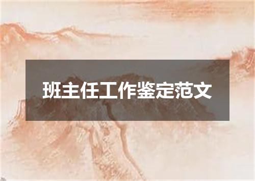 班主任工作鉴定范文