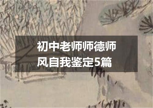 初中老师师德师风自我鉴定5篇