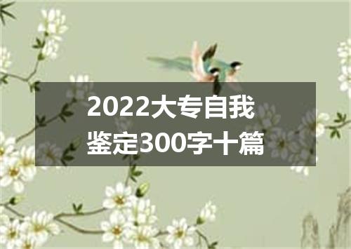 2022大专自我鉴定300字十篇