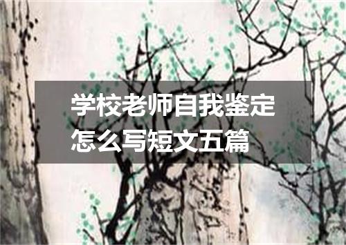 学校老师自我鉴定怎么写短文五篇