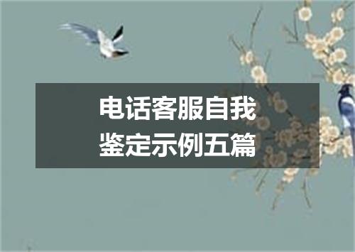 电话客服自我鉴定示例五篇