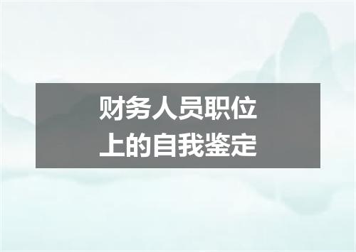 财务人员职位上的自我鉴定